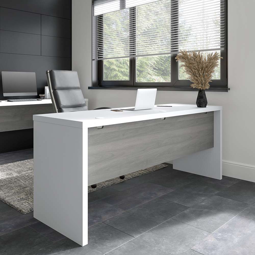 Bush Business Furniture - Echo 72W Computer Desk in Pure White and Modern Gray - KI60510-03 veiw 3