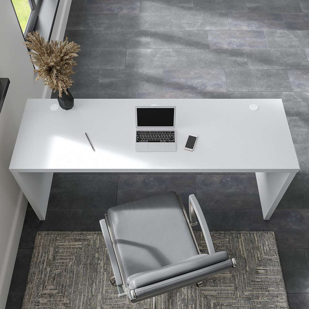Bush Business Furniture - Echo 72W Computer Desk in Pure White and Modern Gray - KI60510-03 veiw 7