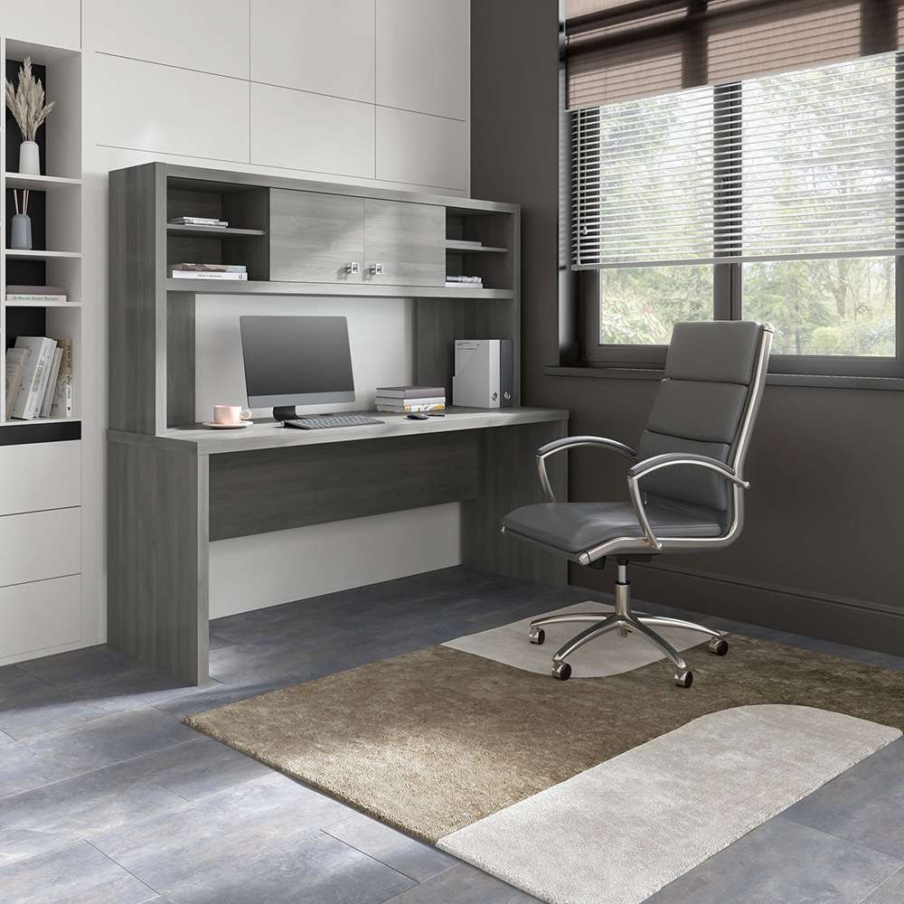 Bush Business Furniture - Echo 72W Computer Desk with Hutch in Modern Gray - ECH056MG veiw 2