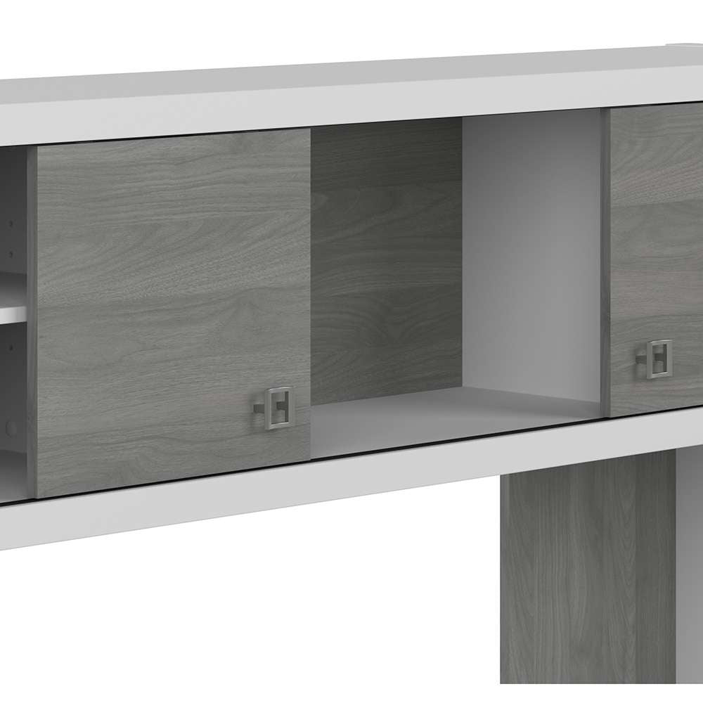 Bush Business Furniture - Echo 72W Computer Desk with Hutch in Pure White and Modern Gray - ECH056WHMG veiw 4