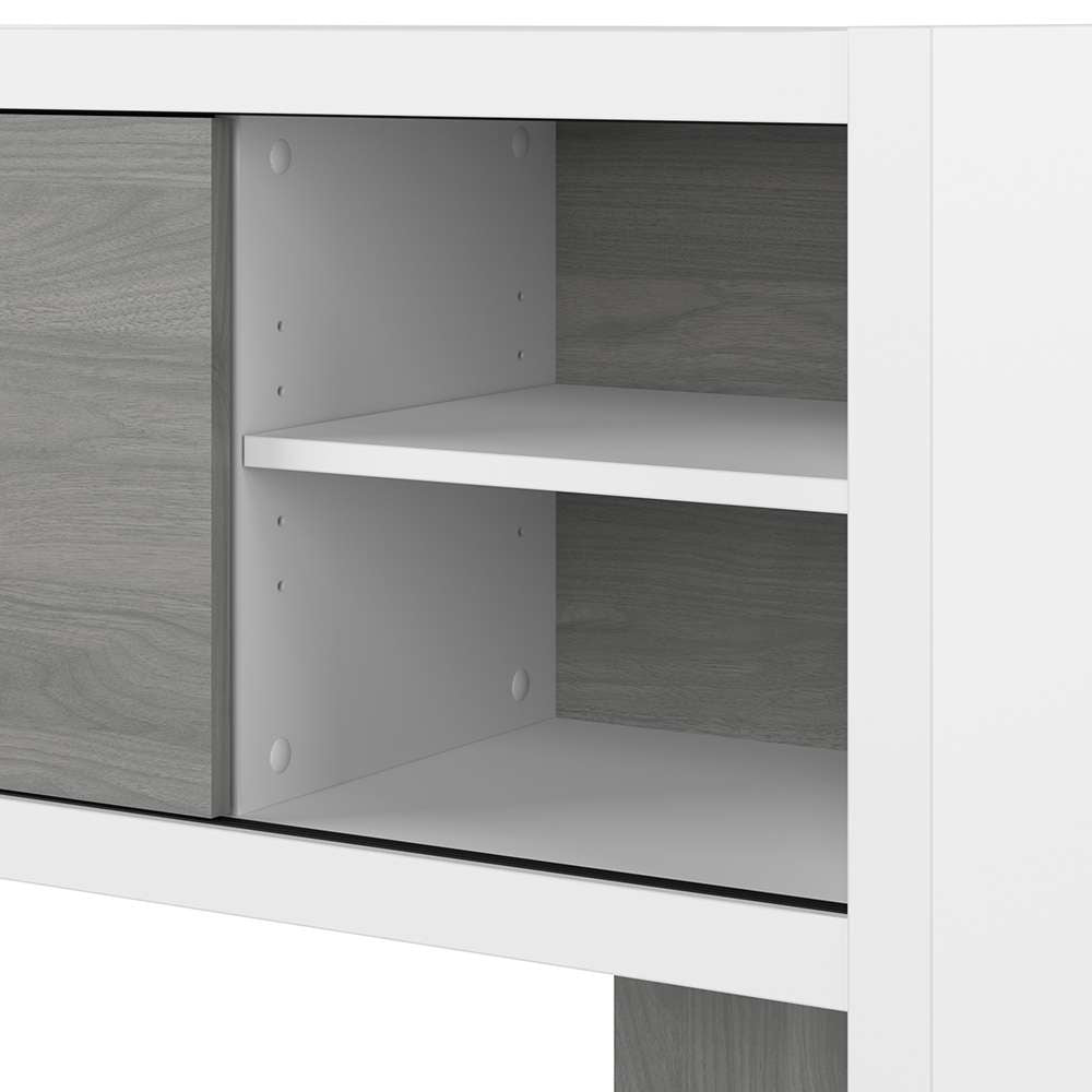 Bush Business Furniture - Echo 72W Computer Desk with Hutch in Pure White and Modern Gray - ECH056WHMG veiw 5