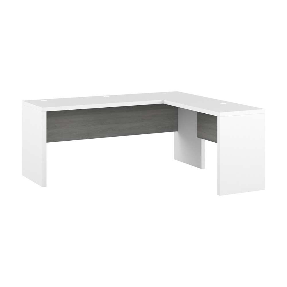 Bush Business Furniture - Echo 72W L Shaped Computer Desk in Pure White and Modern Gray - ECH054WHMG veiw 1
