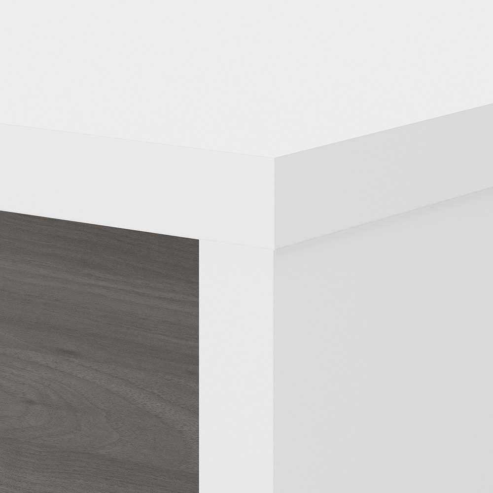 Bush Business Furniture - Echo 72W L Shaped Computer Desk in Pure White and Modern Gray - ECH054WHMG veiw 5
