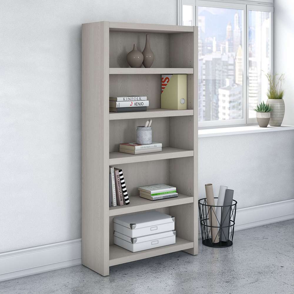 Bush Business Furniture - Echo 5 Shelf Bookcase in Gray Sand - KI60204-03 veiw 2