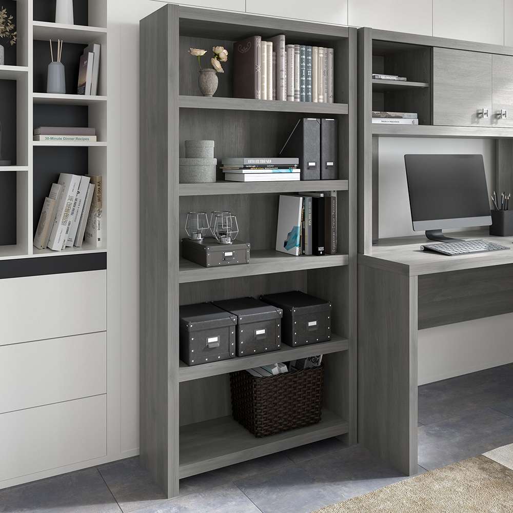 Bush Business Furniture - Echo 5 Shelf Bookcase in Modern Gray - KI60404-03 veiw 3