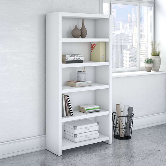 Bush Business Furniture - Echo 5 Shelf Bookcase in Pure White - KI60104-03 veiw 2