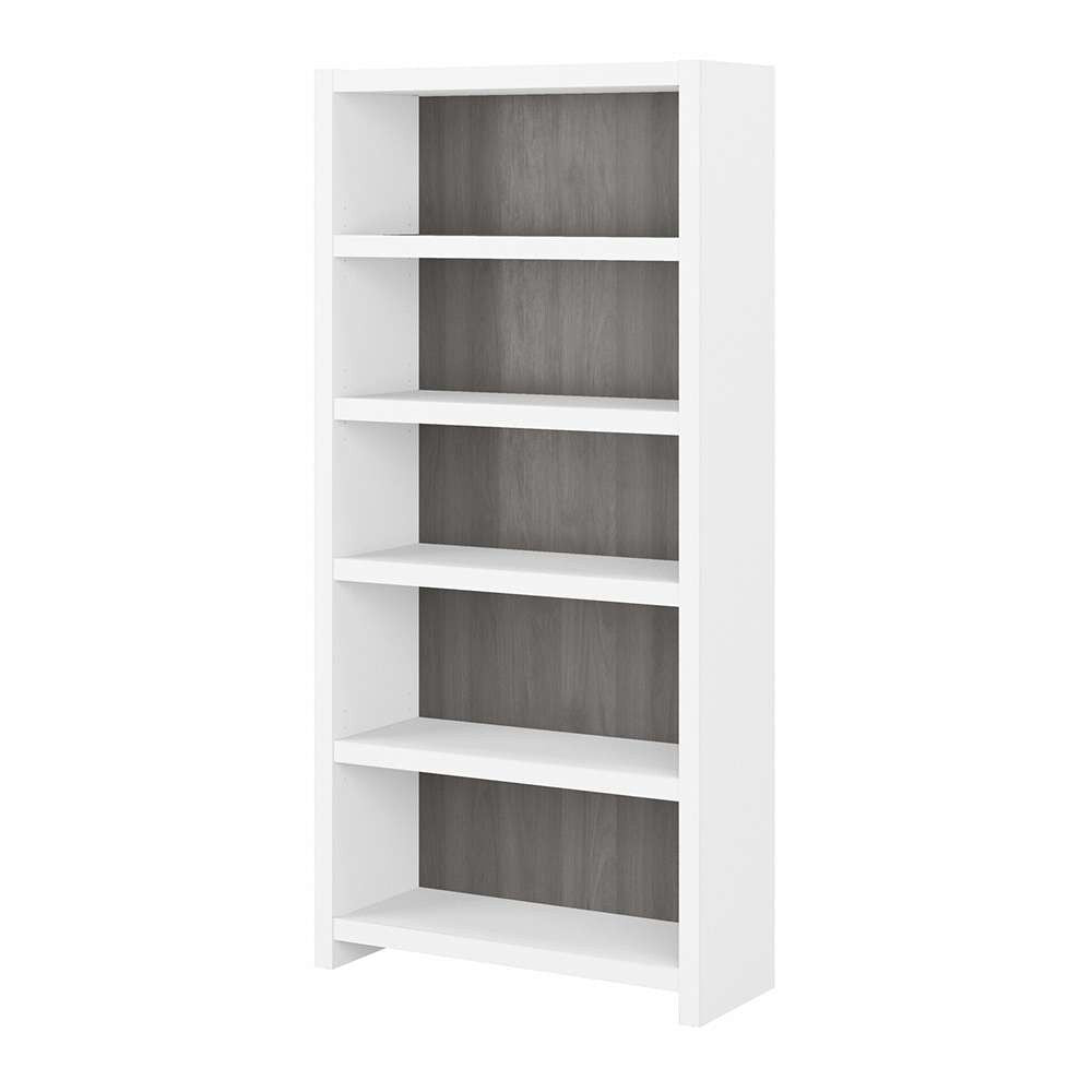 Bush Business Furniture - Echo 5 Shelf Bookcase in Pure White and Modern Gray - KI60504-03 veiw 1