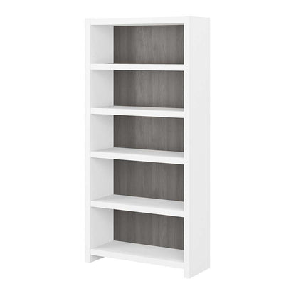 Bush Business Furniture - Echo 5 Shelf Bookcase in Pure White and Modern Gray - KI60504-03 veiw 1