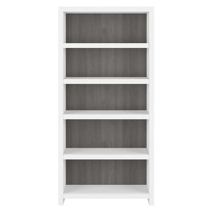 Bush Business Furniture - Echo 5 Shelf Bookcase in Pure White and Modern Gray - KI60504-03 veiw 2
