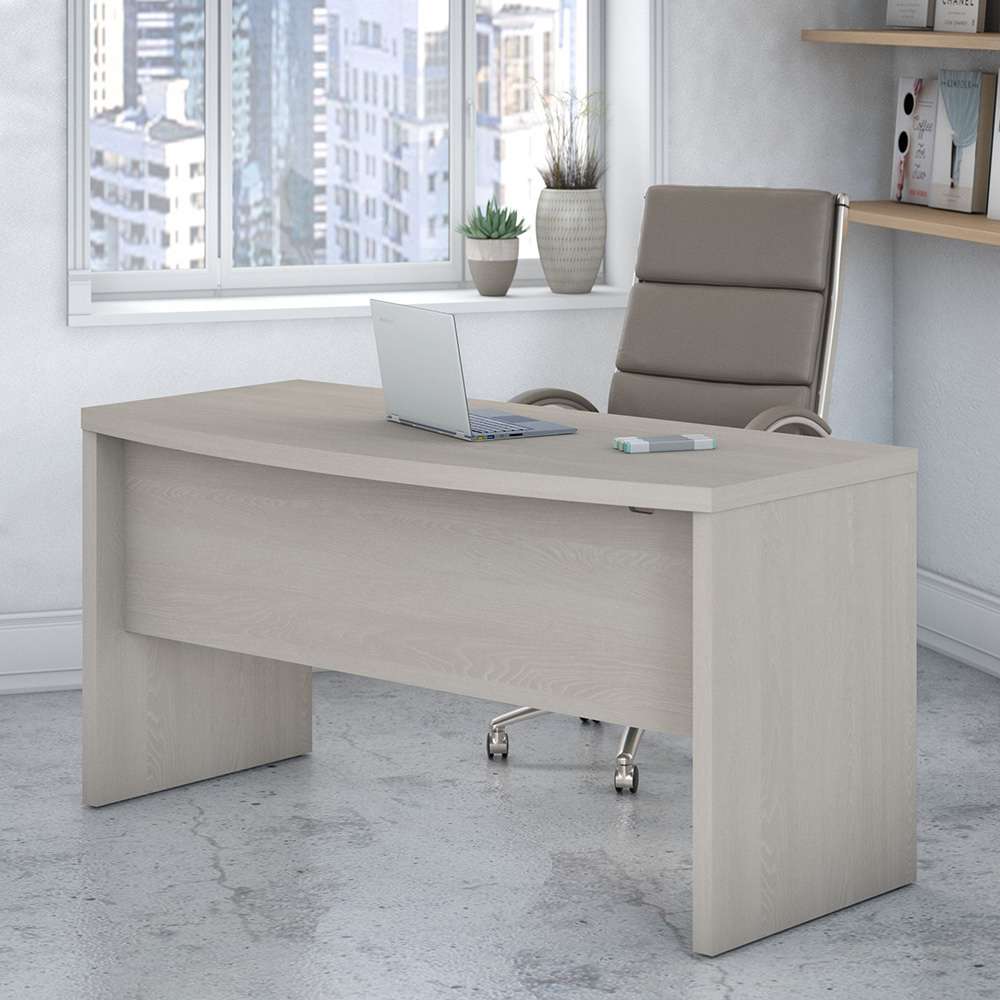 Bush Business Furniture - Echo 60W Bow Front Desk in Gray Sand - KI60205-03 veiw 3