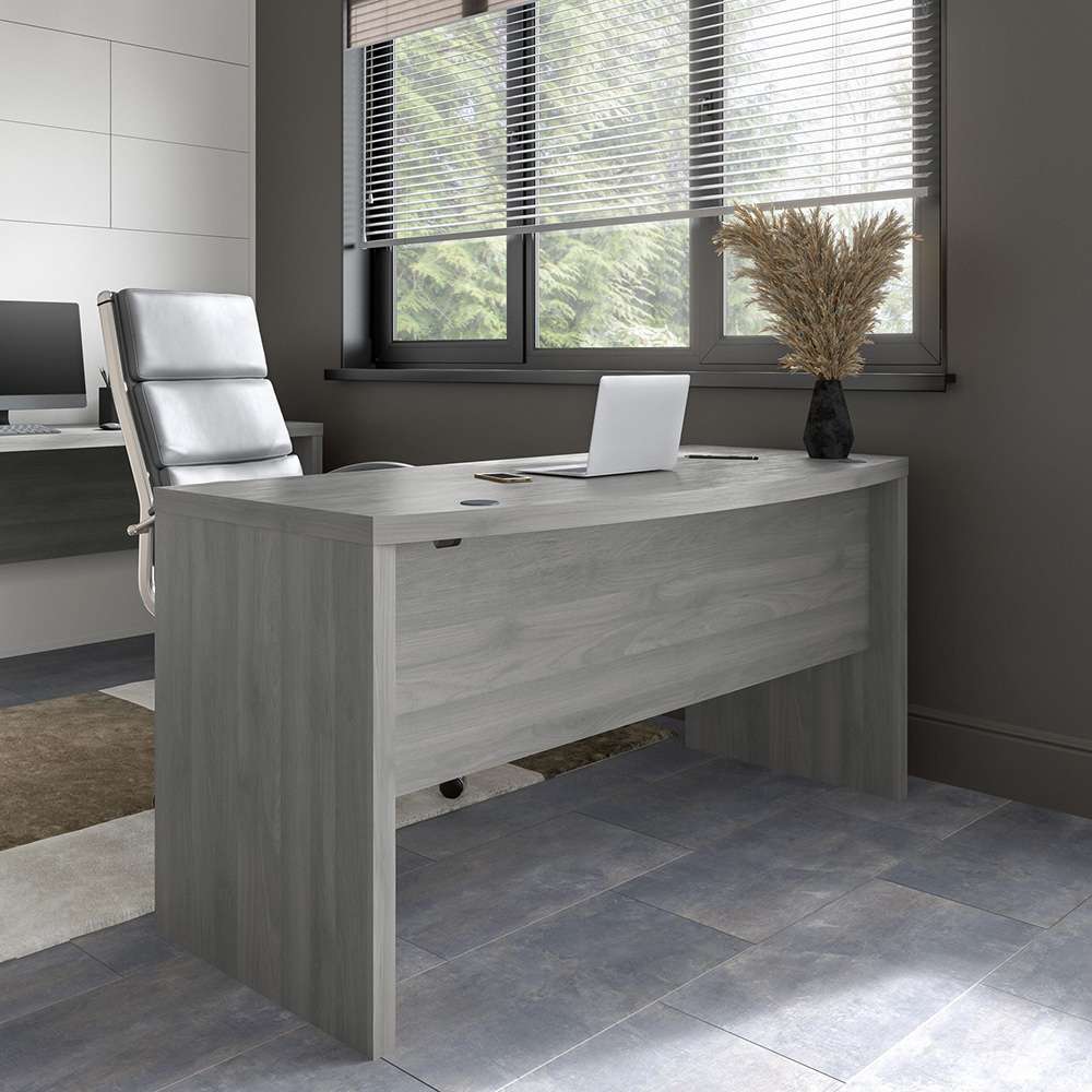Bush Business Furniture - Echo 60W Bow Front Desk in Modern Gray - KI60405-03 veiw 3