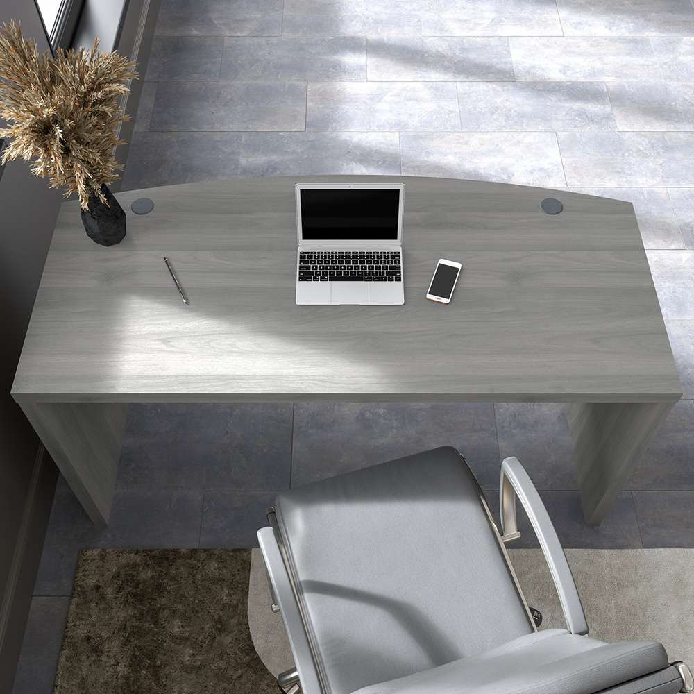 Bush Business Furniture - Echo 60W Bow Front Desk in Modern Gray - KI60405-03 veiw 6