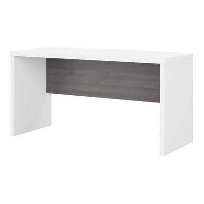 Bush Business Furniture - Echo 60W Bow Front Desk in Pure White and Modern Gray - KI60505-03 veiw 1