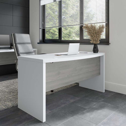 Bush Business Furniture - Echo 60W Bow Front Desk in Pure White and Modern Gray - KI60505-03 veiw 3