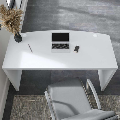 Bush Business Furniture - Echo 60W Bow Front Desk in Pure White and Modern Gray - KI60505-03 veiw 7