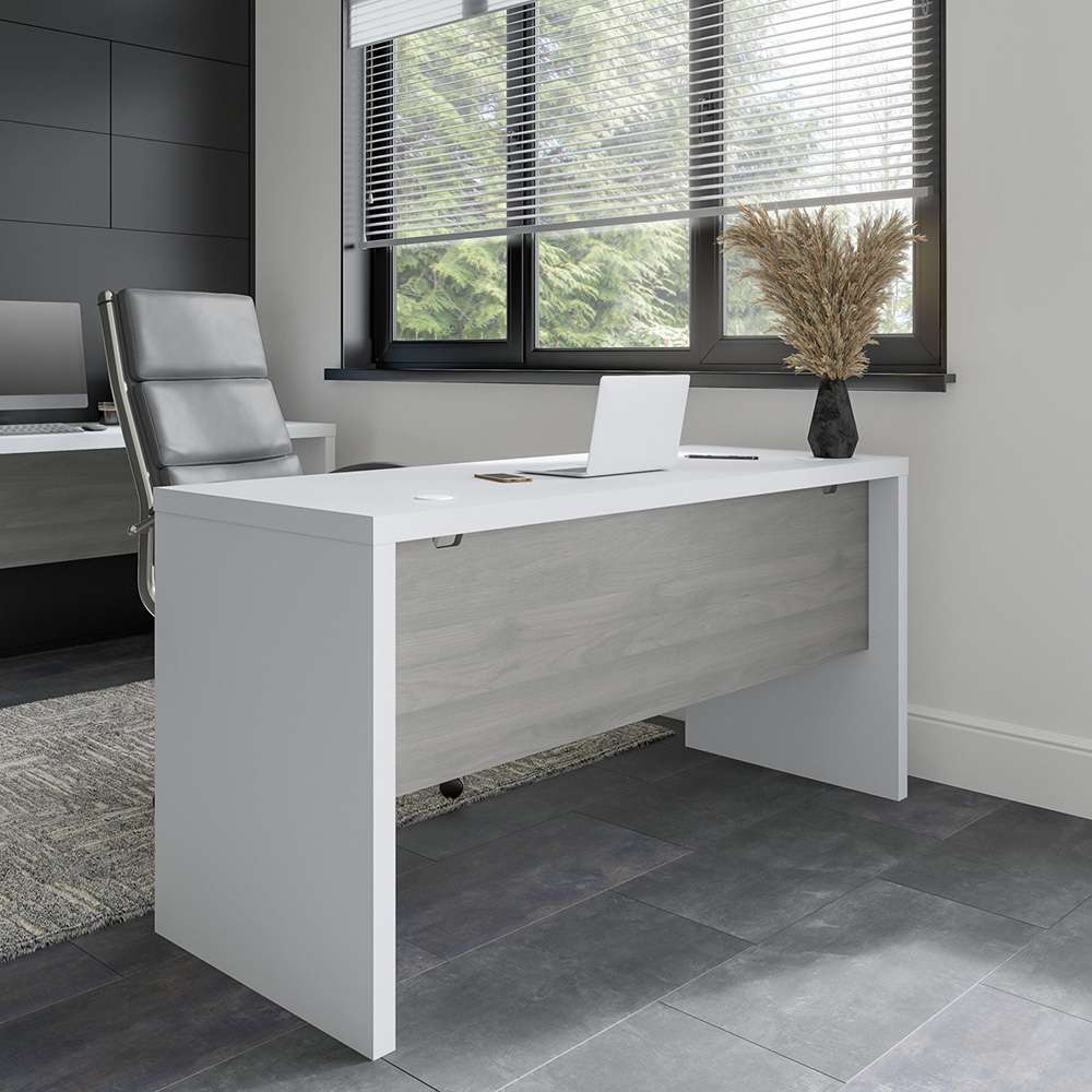 Bush Business Furniture - Echo 60W Credenza Desk in Pure White and Modern Gray - KI60506-03 veiw 3