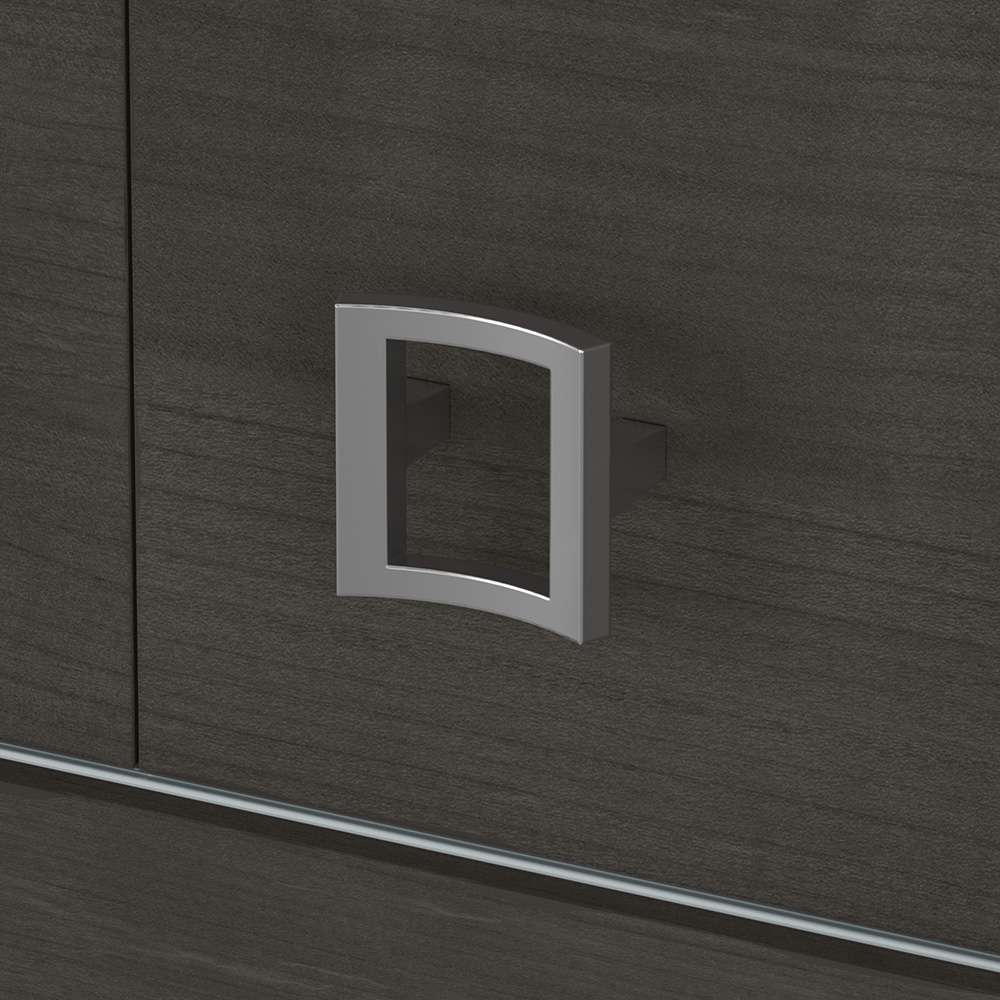 Bush Business Furniture - Echo 60W Credenza Desk with Hutch in Charcoal Maple - ECH030CM veiw 6