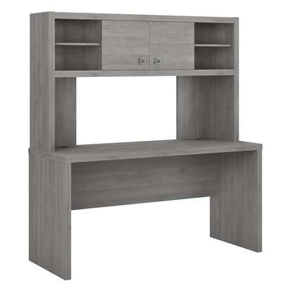 Bush Business Furniture - Echo 60W Credenza Desk with Hutch in Modern Gray - ECH030MG veiw 1