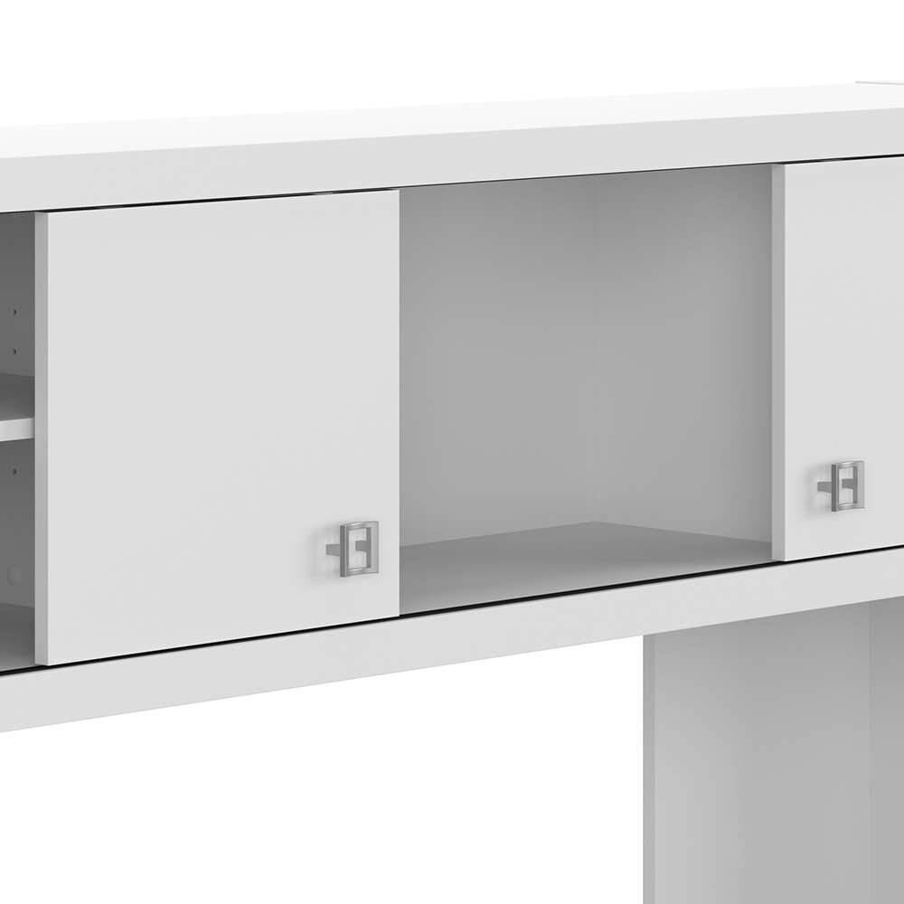 Bush Business Furniture - Echo 60W Credenza Desk with Hutch in Pure White - ECH030PW veiw 4