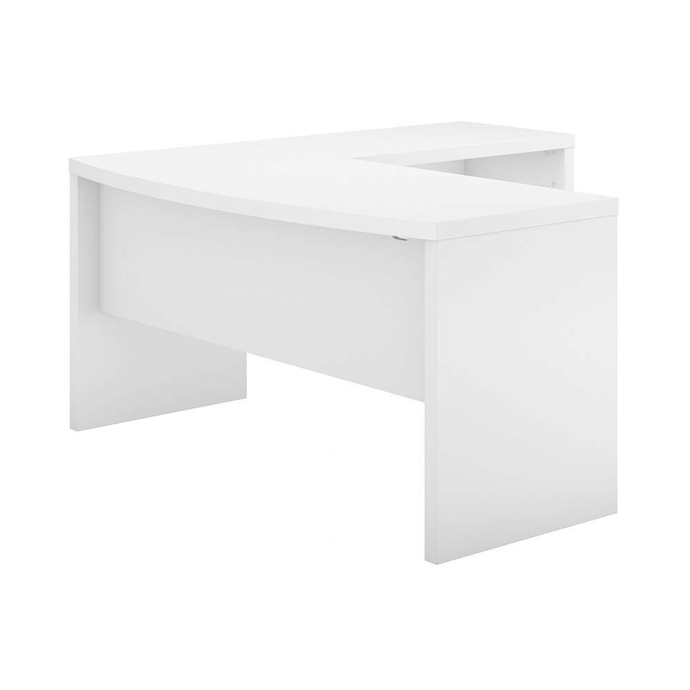 Bush Business Furniture - Echo L Shaped Bow Front Desk in Pure White - ECH025PW veiw 1