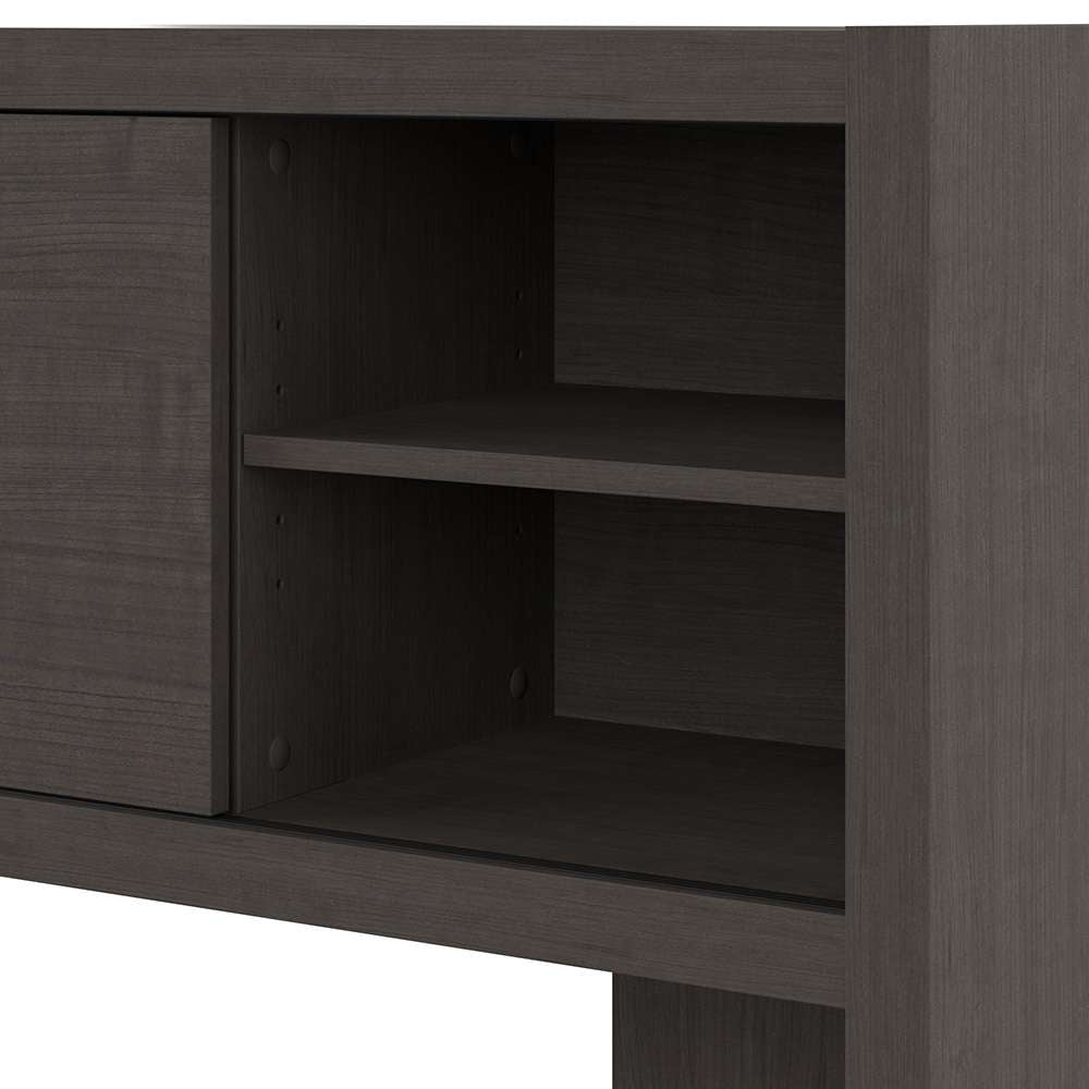 Bush Business Furniture - Echo L Shaped Desk with Hutch in Charcoal Maple - ECH031CM veiw 5
