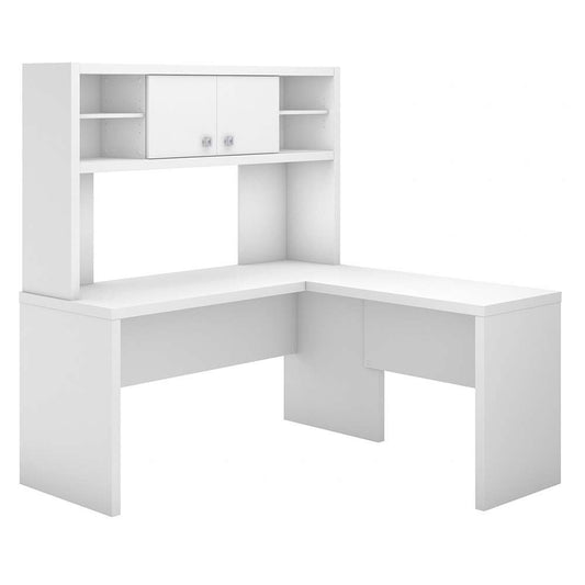 Bush Business Furniture - Echo L Shaped Desk with Hutch in Pure White - ECH031PW veiw 1