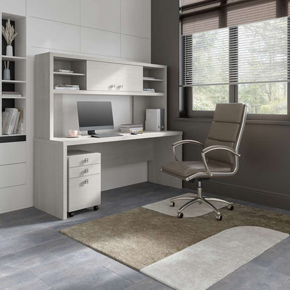 Bush Business Furniture - Echo 72W Computer Desk with Hutch and 3 Drawer Mobile File Cabinet in Gray Sand - ECH048GS veiw 2