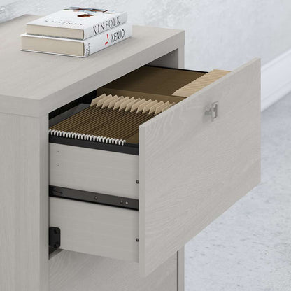 Bush Business Furniture - Echo 72W Computer Desk with Hutch and 3 Drawer Mobile File Cabinet in Gray Sand - ECH048GS veiw 4