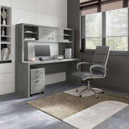 Bush Business Furniture - Echo 72W Computer Desk with Hutch and 3 Drawer Mobile File Cabinet in Modern Gray - ECH048MG veiw 2