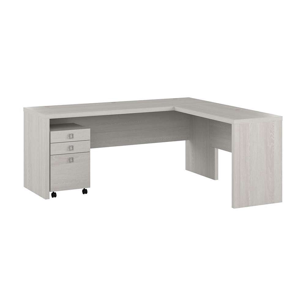 Bush Business Furniture - Echo 72W L Shaped Computer Desk with 3 Drawer Mobile File Cabinet in Gray Sand - ECH050GS veiw 1