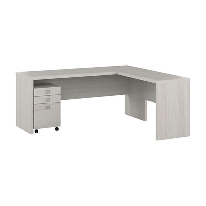 Bush Business Furniture - Echo 72W L Shaped Computer Desk with 3 Drawer Mobile File Cabinet in Gray Sand - ECH050GS veiw 1
