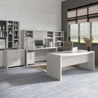Bush Business Furniture - Echo 72W L Shaped Computer Desk with 3 Drawer Mobile File Cabinet in Gray Sand - ECH050GS veiw 3