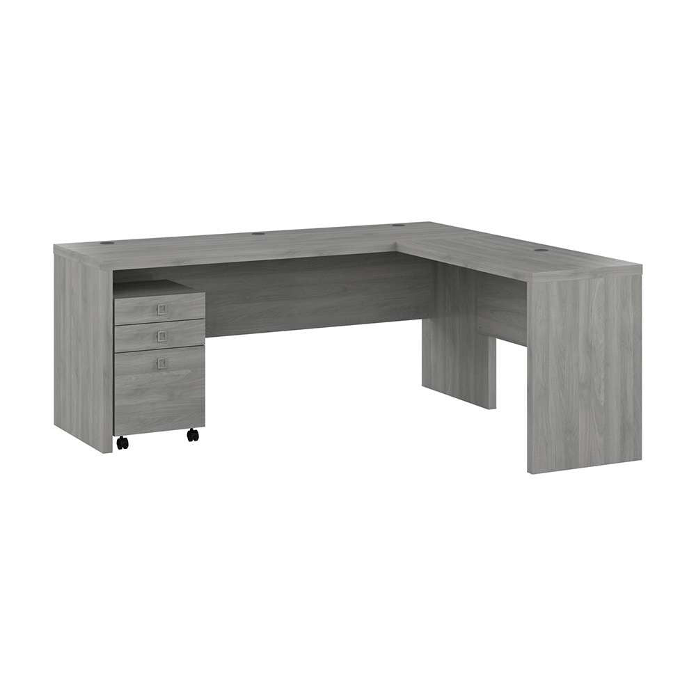 Bush Business Furniture - Echo 72W L Shaped Computer Desk with 3 Drawer Mobile File Cabinet in Modern Gray - ECH050MG veiw 1