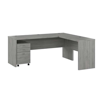 Bush Business Furniture - Echo 72W L Shaped Computer Desk with 3 Drawer Mobile File Cabinet in Modern Gray - ECH050MG veiw 1