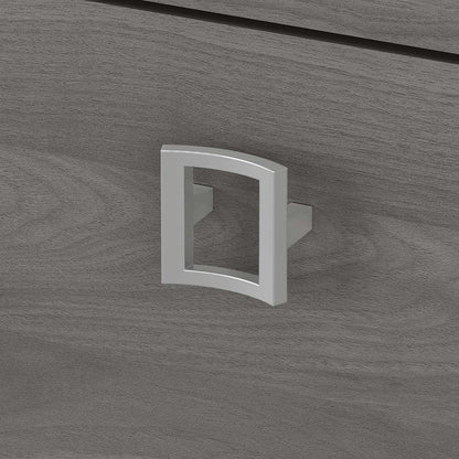 Bush Business Furniture - Echo 72W L Shaped Computer Desk with 3 Drawer Mobile File Cabinet in Pure White and Modern Gray - ECH050WHMG veiw 7