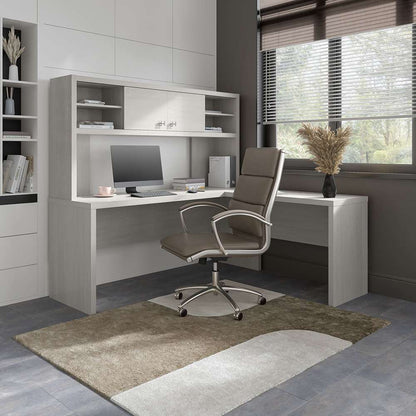 Bush Business Furniture - Echo 72W L Shaped Computer Desk with Hutch in Gray Sand - ECH057GS veiw 2