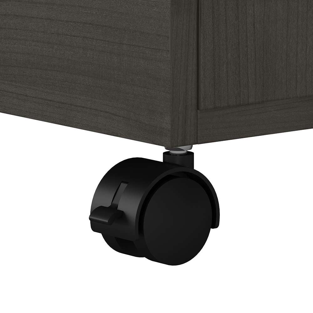 Bush Business Furniture - Echo Bow Front Desk and Credenza with Mobile File Cabinet in Charcoal Maple - ECH010CM veiw 7