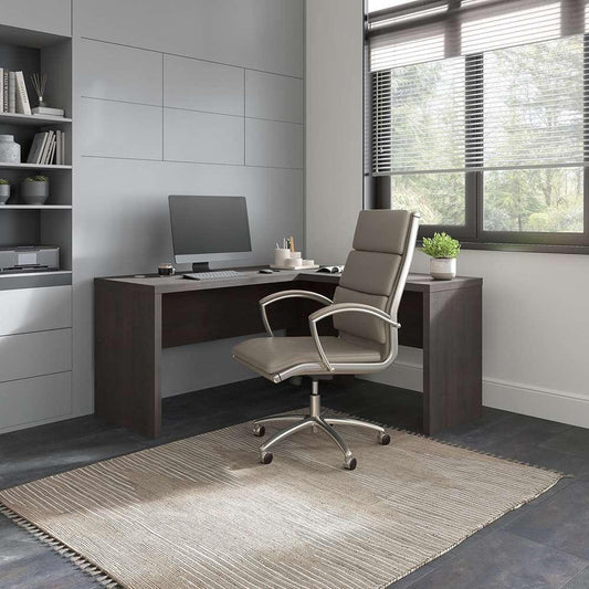 Bush Business Furniture - Echo L Shaped Desk in Charcoal Maple - ECH026CM veiw 2