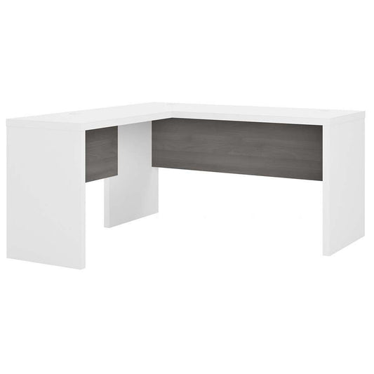 Bush Business Furniture - Echo L Shaped Desk in Pure White and Modern Gray - ECH026WHMG veiw 1