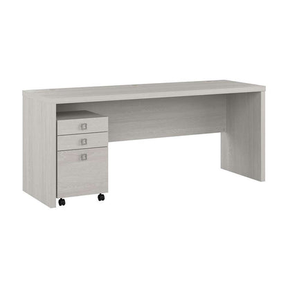 Bush Business Furniture - Echo 72W Computer Desk with 3 Drawer Mobile File Cabinet in Gray Sand - ECH047GS veiw 1