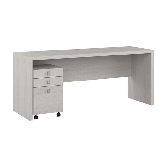 Bush Business Furniture - Echo 72W Computer Desk with 3 Drawer Mobile File Cabinet in Gray Sand - ECH047GS veiw 1