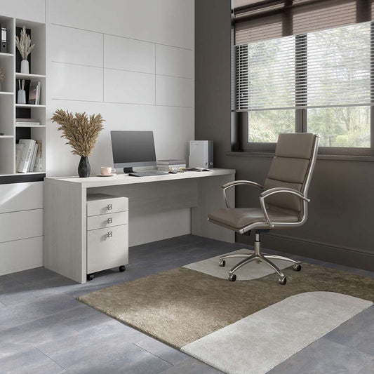 Bush Business Furniture - Echo 72W Computer Desk with 3 Drawer Mobile File Cabinet in Gray Sand - ECH047GS veiw 2