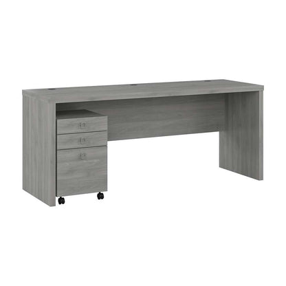 Bush Business Furniture - Echo 72W Computer Desk with 3 Drawer Mobile File Cabinet in Modern Gray - ECH047MG veiw 1