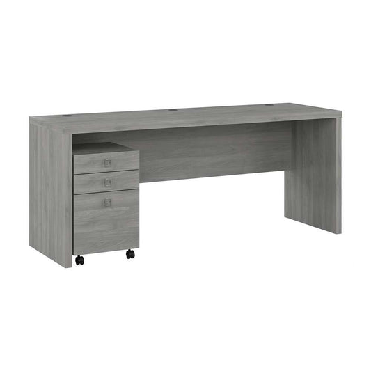 Bush Business Furniture - Echo 72W Computer Desk with 3 Drawer Mobile File Cabinet in Modern Gray - ECH047MG veiw 1