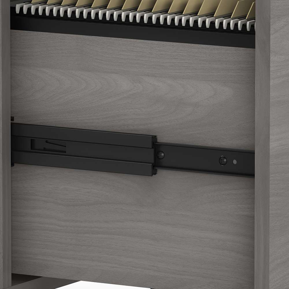 Bush Business Furniture - Echo 72W Computer Desk with 3 Drawer Mobile File Cabinet in Modern Gray - ECH047MG veiw 5