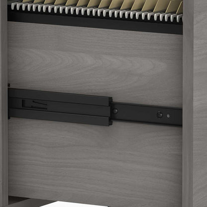 Bush Business Furniture - Echo 72W Computer Desk with 3 Drawer Mobile File Cabinet in Modern Gray - ECH047MG veiw 5