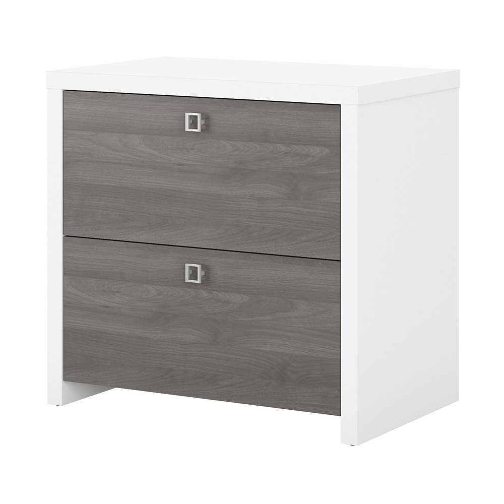 Bush Business Furniture - Echo 2 Drawer Lateral File Cabinet in Pure White and Modern Gray - KI60502-03 veiw 1