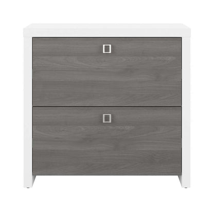 Bush Business Furniture - Echo 2 Drawer Lateral File Cabinet in Pure White and Modern Gray - KI60502-03 veiw 2
