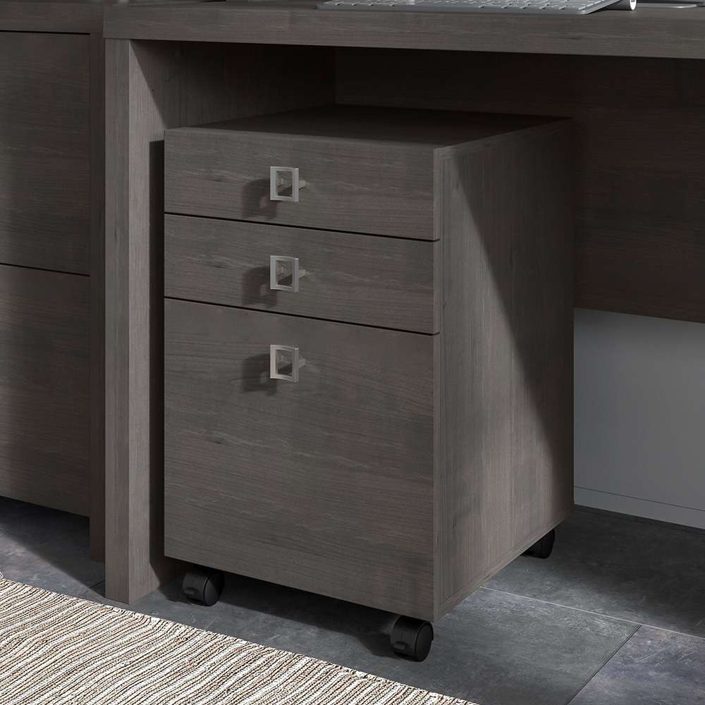 Bush Business Furniture - Echo 3 Drawer Mobile File Cabinet in Charcoal Maple - KI60301-03 veiw 3