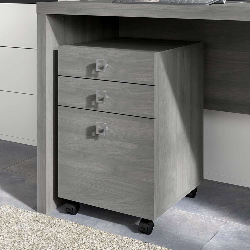 Bush Business Furniture - Echo 3 Drawer Mobile File Cabinet in Modern Gray - KI60401-03 veiw 3